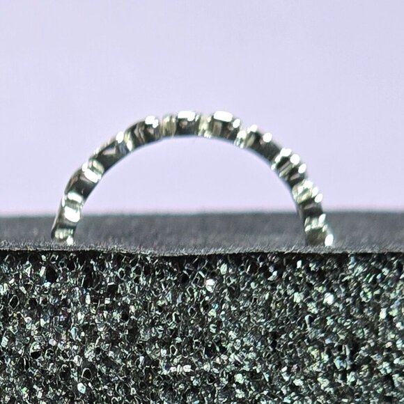 Sterling Silver Heart Eternity Band Ring With Cubic Zirconia Stones Size 7 (NWOT - Picture 4 of 6